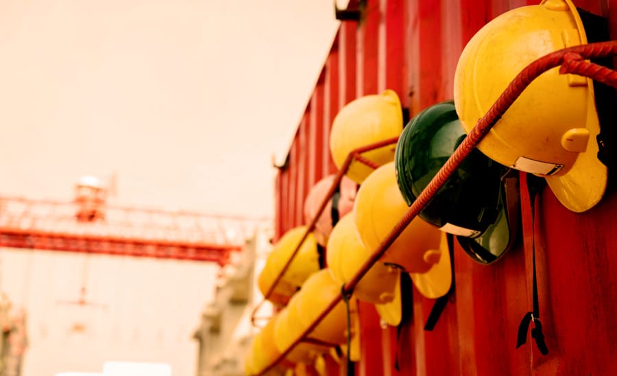 yellow helmets